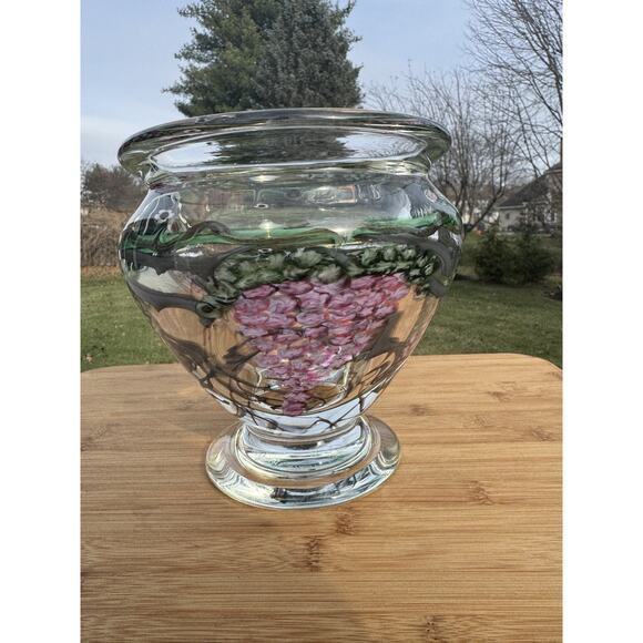 Vandermark Merritt Floral Art Crystal Bowl Signed Limited Edition #142/200 - Picture 9 of 14
